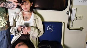 Public Sucked & Fucked in Train Car!