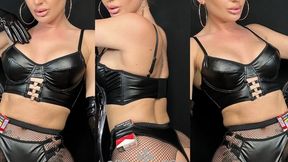 Power Smoking Marlboro Reds in Leather ~ Miss Kiki Chainsmoke