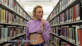 Publicly braless and seductive
