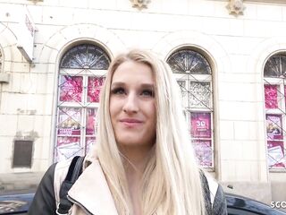 GERMAN SCOUT - Sexy College Teen Diane talk to ANAL Casting