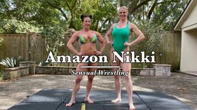 Amazon Nikki’s Sensual Wrestling Showdown: Dominance Unleashed! Someone loses her top, oh my!