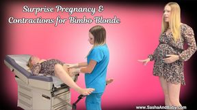 Surprise Pregnancy and Urgent Contractions for Bimbo Blonde - Pregnant Fetish - Medical Fetish