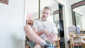 Step-dad shows stepson how 1st lesson