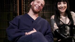 Vicious femdom destroys bound male slave