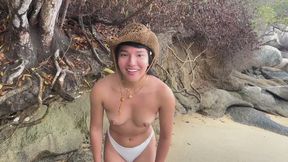Getting naked on a public beach