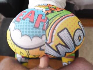 Caught my stepsister masturbating and banged her, tearing her leggings on her large butt