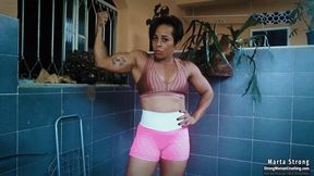 Marta Strong flexes in pink SD