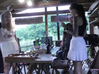 Rainy Day Barbeque Party with Short Skirts No Pants and with Petite Straps on Try On Haul Day with Leon Lambert Beauties