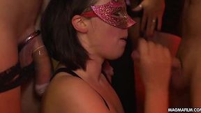 German Swingers Go Wild at Masked Party and Get Their Cumshots