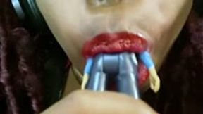 giantess - Hot MILF Giantess MXDominion Sucks on teenie Policewoman after her Shift, shrinking fetish, female domination, mouth fetish  4k smaller
