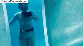 Carissa in the sheer Leohex having some scuba fun!