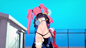 Rimuru fucks Milim standing up - The time i got reincarnated as a slime Parody