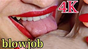 Sloppy Blowjob in Red Lipstick – Lip Fetish POV