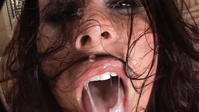 Two cocks ravage a plump, buxom older woman's enormous rear end intensely