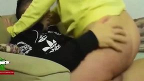 Pamela's Blowjob and Small Tits Fling on the Couch