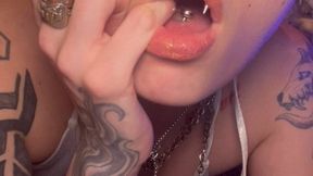 GOTH SLOPPY BJ DEEPTHROAT TONGUE MOUTH EMO SKINNY