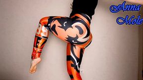 Spandex PAWG in leggings actively spanks her tight ass