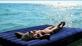 In Double Close Up: Beach Bared Beauty Masturbating Slowly