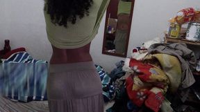 teasing while undressing!