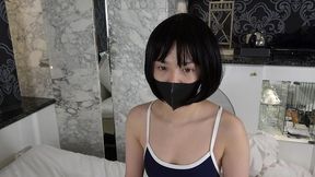 18 year old japanese black hair beauty. slender amateur small tits, blowjob and hairy creampie sex. cosplay, uncensored