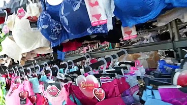 Shopping and Wet Panties in Public Store 4K
