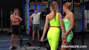 Exotic Girls Milk Two At The Gym, Deepthroat, Anal&#x1F44C;, Squirting, Fisting, DP!