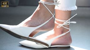 Hot big beauty feet with elegant sandals, foot fetish admiration