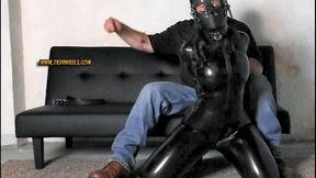 Calissa Bliss Trapped in a Leather Armbinder and Knee Boots! Pt-2 SQ-mp4