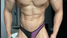 Ripped Asian Muscle Flex Show