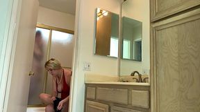 stepson drills his stepmother while stepdad is in the shower
