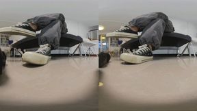 3DVR180 VR360 giantess sports shoes flatten and crush dwarfs