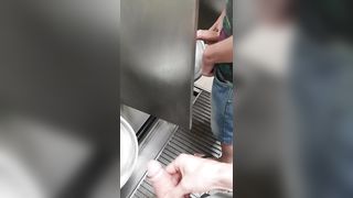 public restroom masturbate and masturbate with a super hot fellow! yam-sized manmeat!