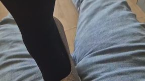 Ballbusting gold heels