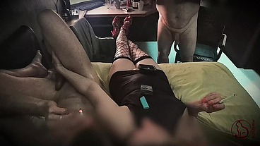 My Free Time When I'm Not At Work - 1 HOUR MOVIE - RedCatsRoom THREESOME with my Hubby And Red-Neck Farmer