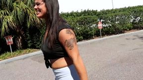 INEED2PEE Misty Public Pants Pissing on Sidewalk
