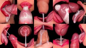 Close Up: Best Mouth Jobs for Cumshot Fun! Hottest Milk Sessions Compilation!