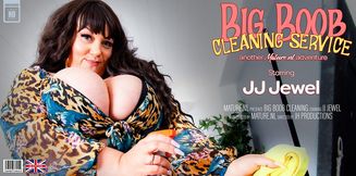 Beautiful BBW JJ Jewel with her huge breasts and big ass is ready to clean house