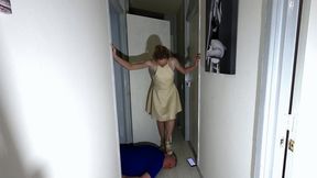 Stepping On His Head In Her Wedge Sandals (4K)