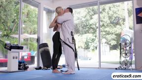Sexy blonde Emma Hix gets fucked with a bbc in the gym