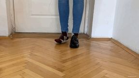 BLACK LOAFERS AND ARGYLE SOCKS TIGHT SHOES SORE FEET (PART 2) - MP4 Mobile Version