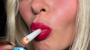 Smoking a cigarette