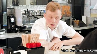 Bored Waitress Syren De Mer Tries To Earn Some Extra Tips By Giving Her Gaping Asshol 17