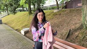 Picked up a sweetie on the street, had rough sex and spilled cum on her glasses