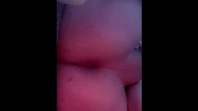 Backdoor booty bash with bald babe getting her fist inserted