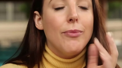 Angela White Frolicking Braless in Public