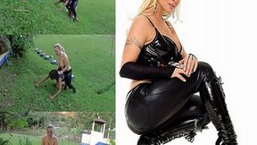 SMALL PONY GIRL FOR TOP MISTRESS -- top model CIBELLE MANCINI ( COVER MAGAZINE ) - CLIP 6