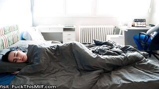 Why step son fucks stepmom when dad in room risky sex with surprise creampie 11