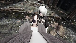 2B Android Riding Penis well