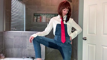 Uraraka Ochako Wetting Blue Jean Overalls & Panties Sage Eldritch