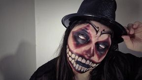 Creepy circus clown eyes rolling